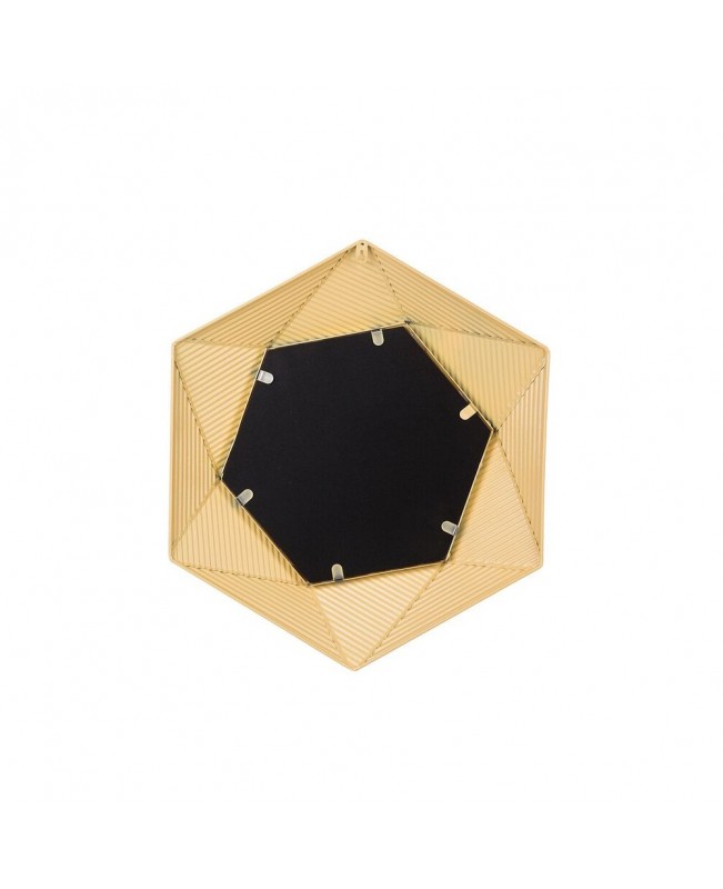 Hexagonal Metal Wall Mirror 60 x 51 cm Gold