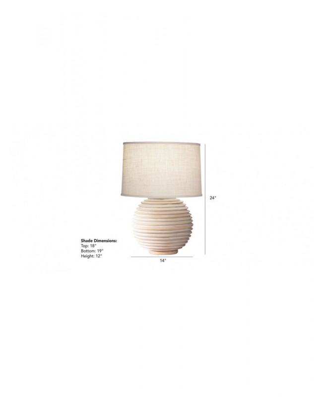 Off-white textured resin table lamp
