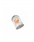 Transparent glass bell-shaped small crab